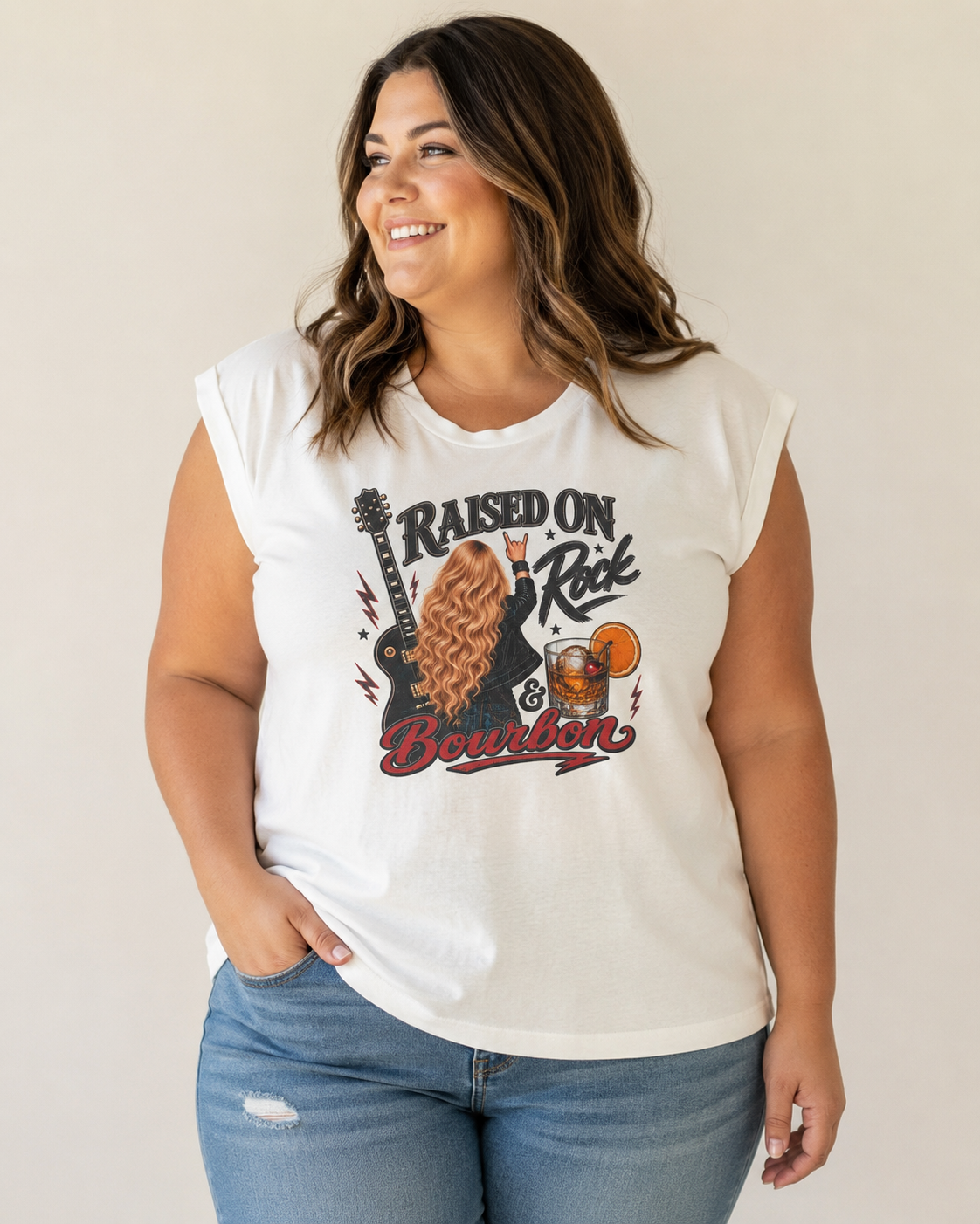 Raised on Rock & Bourbon Tee – Blonde Edition