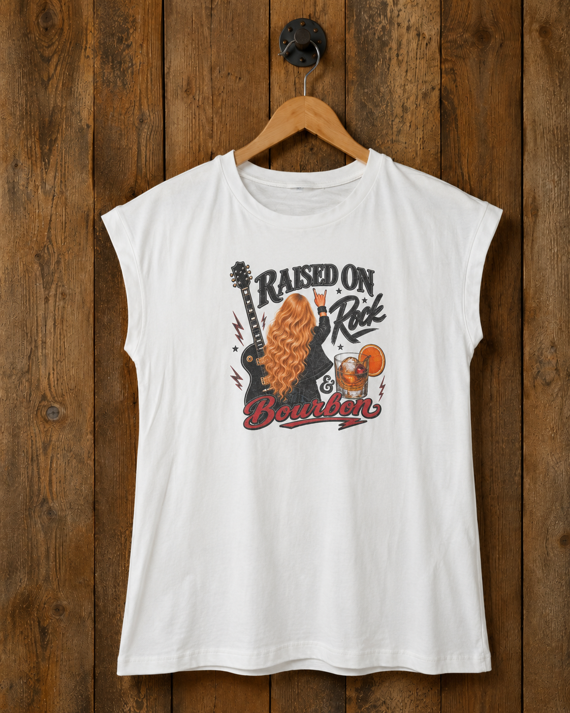 Raised on Rock & Bourbon Tee – Blonde Edition
