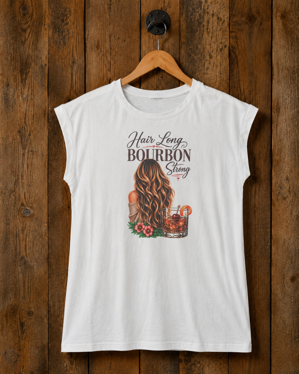 Hair Long Bourbon Strong Tee – Flowy Hair Floral Edition