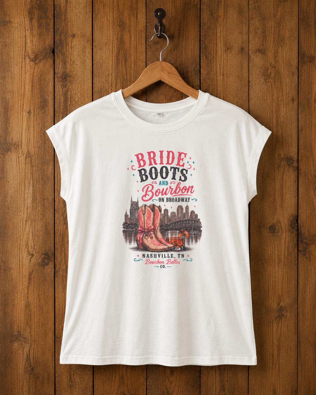 Bride Boots & Bourbon on Broadway Tee
