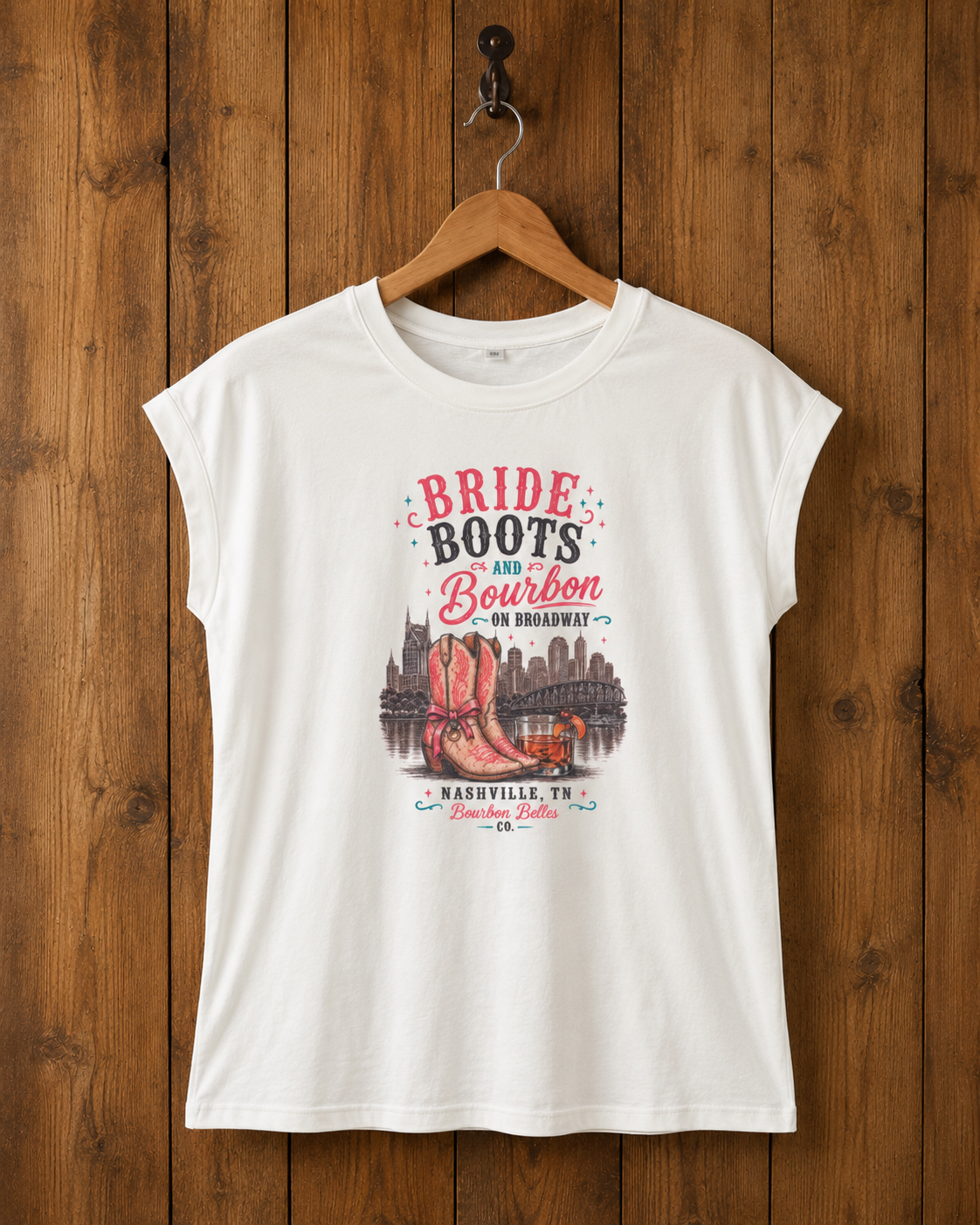 Bride Boots & Bourbon on Broadway Tee