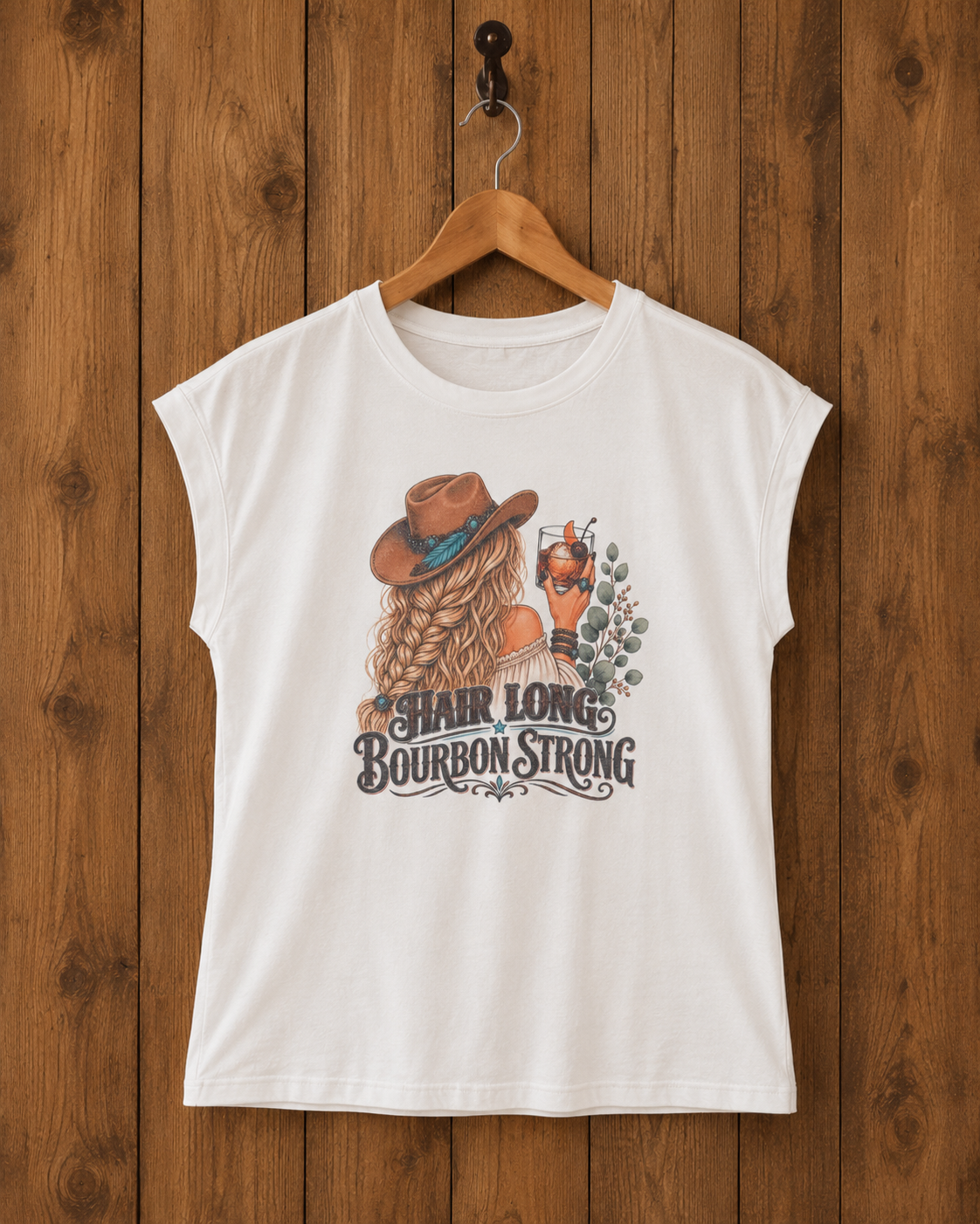 Hair Long Bourbon Strong Tee – Blonde Cowgirl Edition