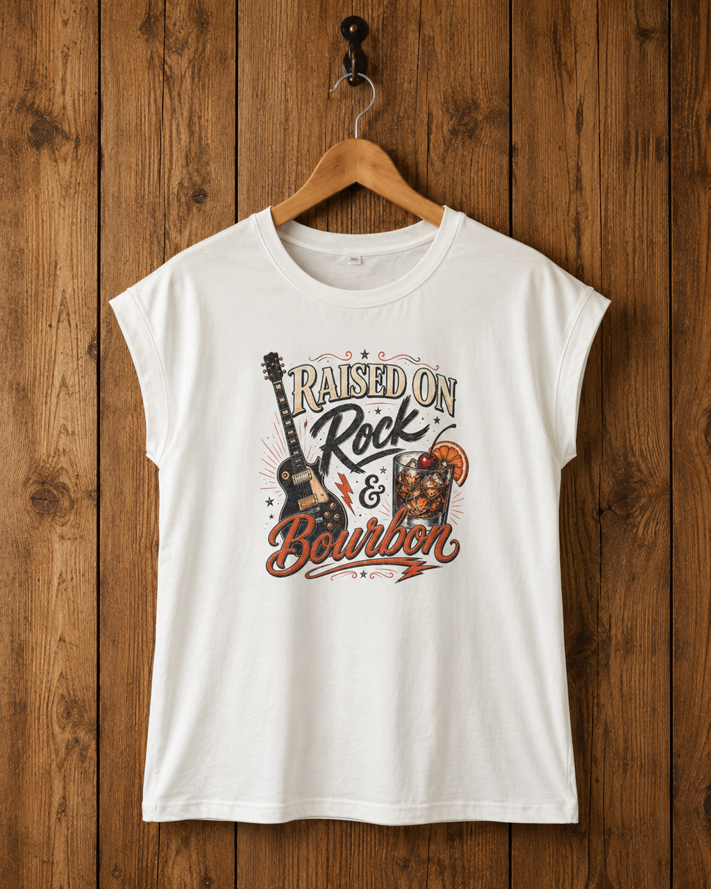 Raised on Rock & Bourbon Tee – Vibration Edition