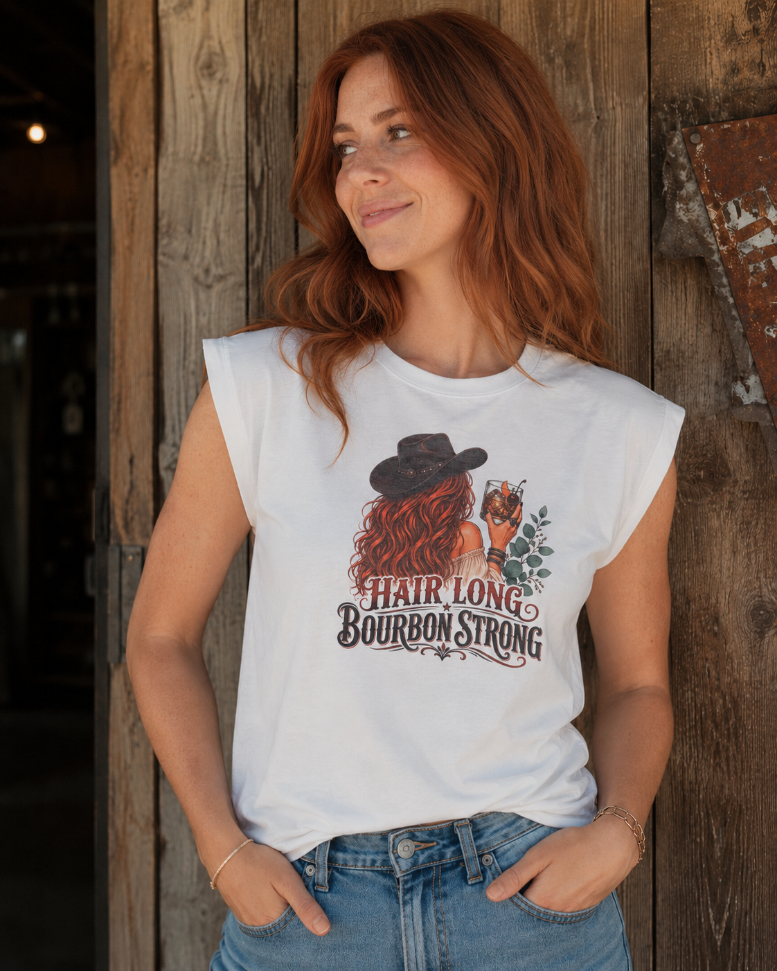 Hair Long Bourbon Strong Tee – Red Hair Cream Shirt Edition